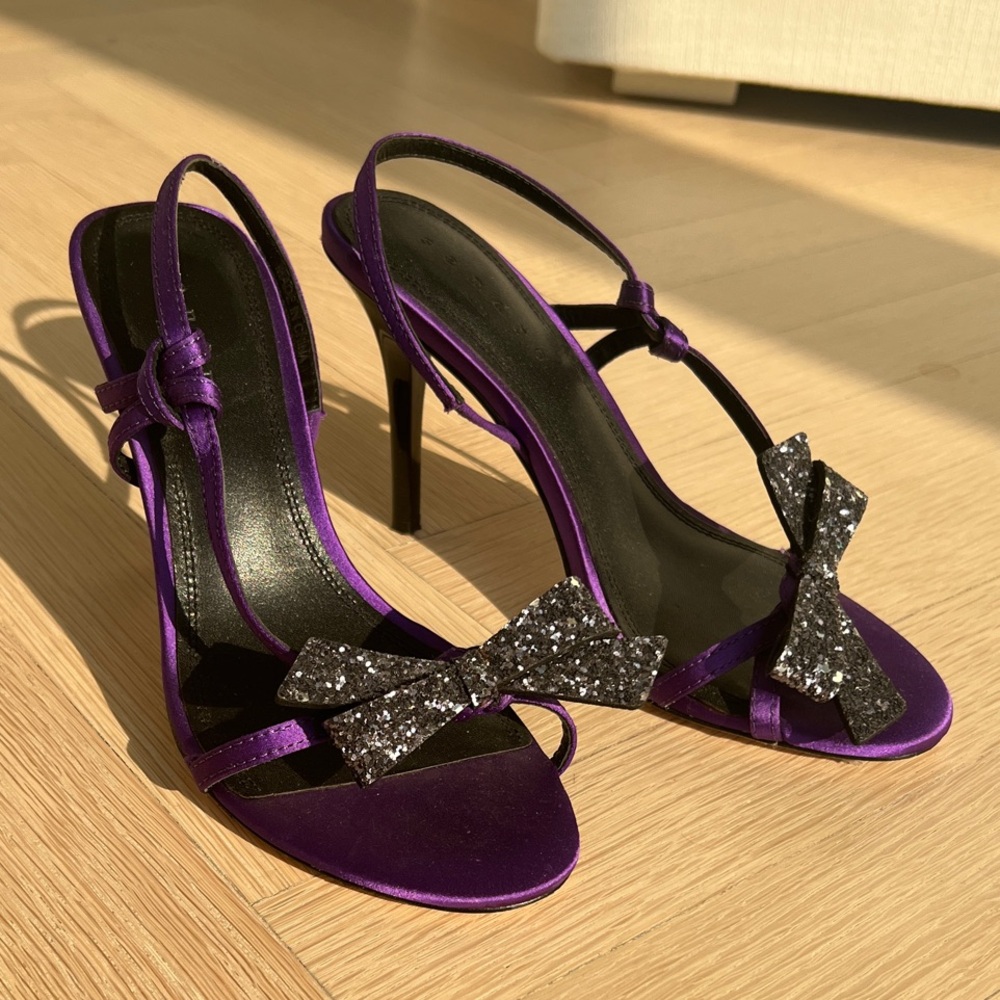 Sandro Elegant Purple Women's Heels with Glitter Bow